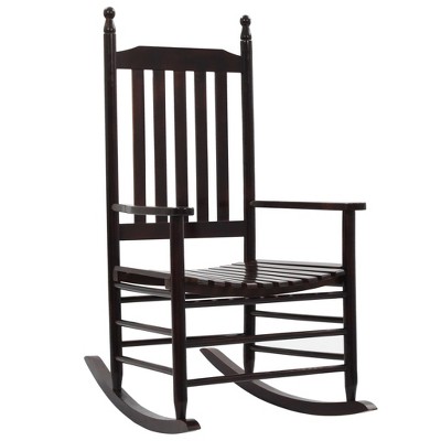 vidaXL Rocking Chair with Curved Seat Brown Poplar Wood
