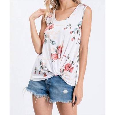Women's Floral Button Back Top - 7th Ray
