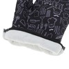 Unique Bargains Oven Mitts and Pot Holder Mustache Print Polyester Closed Cell Foam Black - 3 of 4