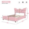 Grungis Full/Queen Size Upholstered Bed Frame with Butterfly Shaped Headboard,PU Leather Platform Bed with Gold Metal Decorations - 4 of 4