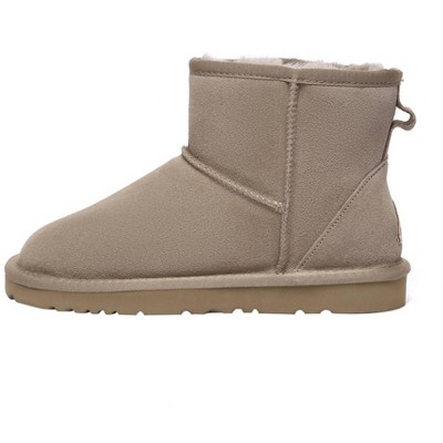 Women Leather Short Boots - Ostrich