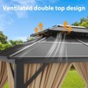 WhizMax 10' X 12' Hardtop Gazebo Canopy, Double Roof with Netting and Curtains, Outdoor Aluminum Frame Pergola - 4 of 4