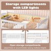 Okak Twin Size Solid Wood Low Loft Bed with Storage Shelves & LED Lights,Full-length Guardrails Bed Frame for Bedroom,Kids Room - 4 of 4