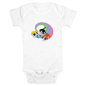 Infant's The Powerpuff Girls Circle Flight Trio Bodysuit - 1 of 3