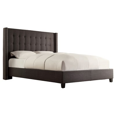 Madison Wingback Platform Bed Queen Charcoal - Inspire Q