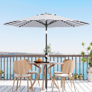 9ft Patio Umbrella, Table Umbrella Outdoor Patio with Crank Lift & Push Button Tilt, 8 Sturdy Ribs for Yard, Deck, Pool - 1 of 4