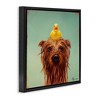 Stupell Industries Wet Dog with a Rubber Ducky Black Framed Floater Canvas Wall Art - 3 of 4