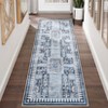 Washable Vintage Living Room Rugs,Floral Print Retro Accent Bedroom Carpet, Large Non Slip Area Rug for Kitchen Dining Room - 3 of 4
