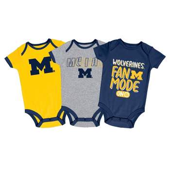 NCAA Michigan Wolverines Baby Boys' 3pk Bodysuit Set