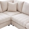 VYNXARIA Sectional Sofa with Vertical Stripes,5-Seat Couch with Convertible Ottoman,Various Combinations,L-Shape Indoor Furniture - 4 of 4