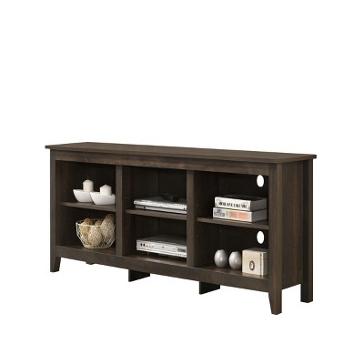 GlasFlength TV Stands and Consoles Modern Entertainment Center with Open Shelves and Cable Management for Living Room, Brown, 15.5"*70"*23"