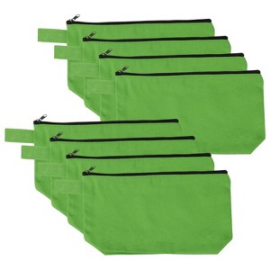 Unique Bargains Canvas Plain Zipper Toiletry Makeup Organizing Bags 8 Pcs - 1 of 4