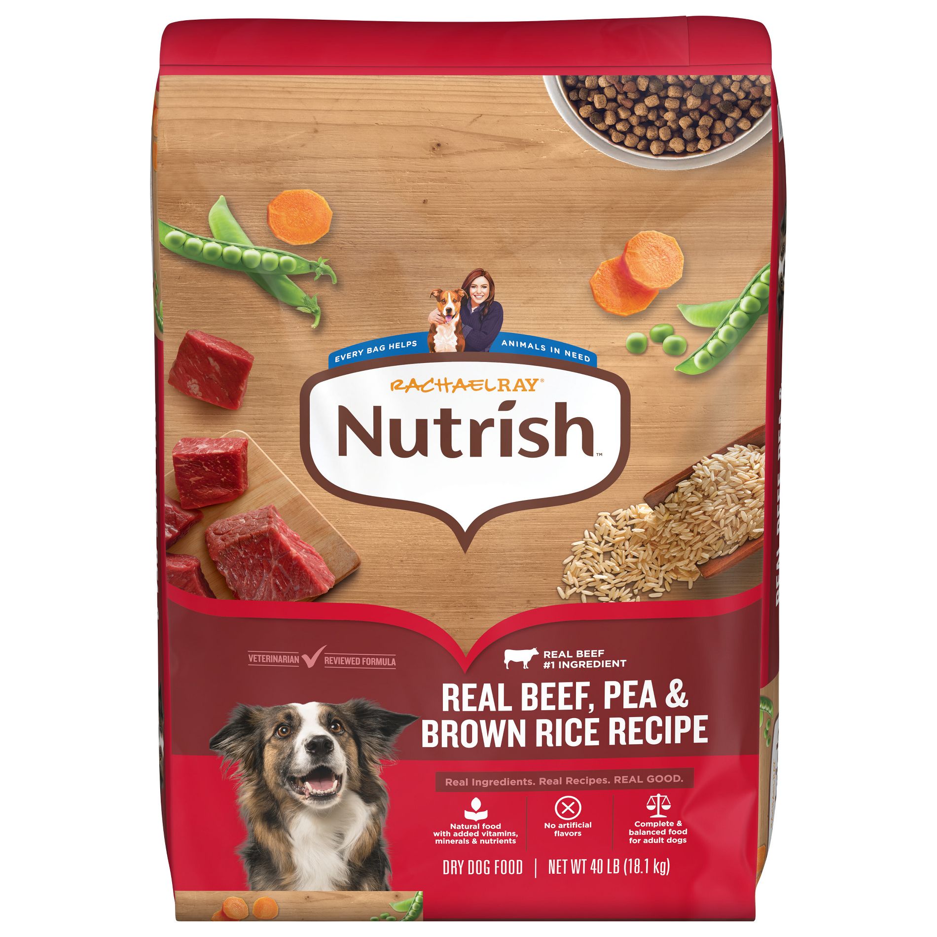Rachael Ray Nutrish Real Beef, Pea and Brown Rice Recipe Dry Dog Food