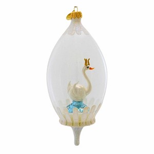 Morawski 7.25 In White Swan In Globe Come Delicate Style Lightly Glittered Tree Ornaments - 1 of 4