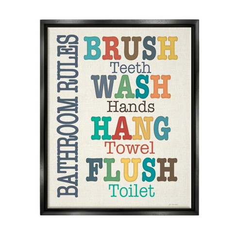 Stupell Industries Colorful Bathroom Rules List : Target