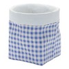 HomeRoots Set of Two Blue And White Cement 7 Ounce Gingham Pot Planters - 4 of 4