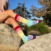 Rainbow Flower Pattern Socks (Women's Sizes, Adult Medium) from the Sock Panda - 2 of 4