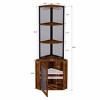 Angel Sar Corner Shelf with Doors, 65" Corner Cabinet with Wine Glass Rack and Charging Station, 6-Tier Freestanding Storage for Kitchen, Living Room - 3 of 4