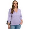 Clearlove Knit Cardigan for Plus Size  Women Open Front Button Lightweight Sweaters V Neck Loose 3/4 Sleeve Cardigans Outwear - 2 of 4