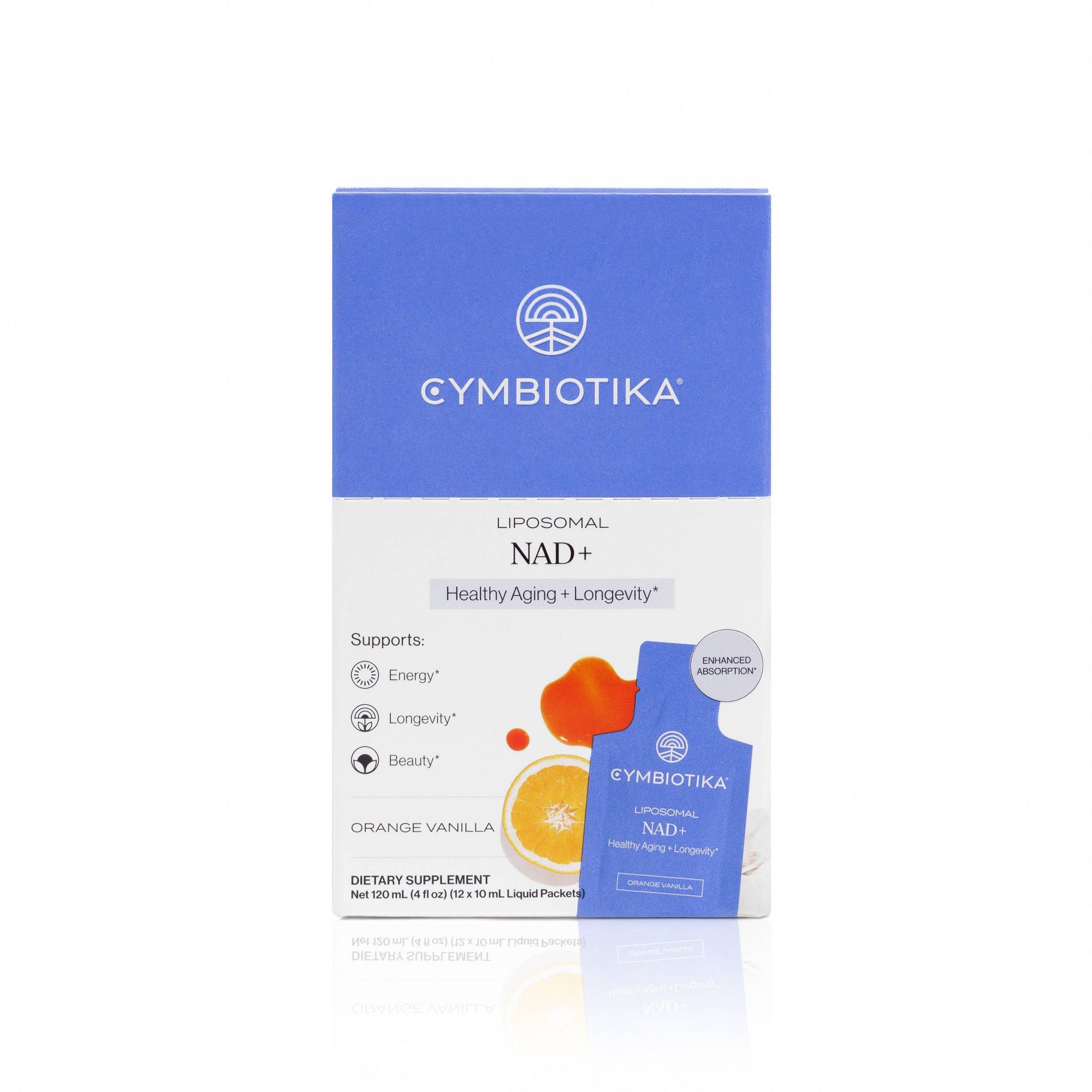 CYMBIOTIKA Liposomal NAD+ Multivitamin Liquid - Orange Vanilla - 12ct: Vitamin C, Health and Beauty, Liquid Form