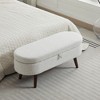 Vynxaria White 48" Upholstered Storage Ottoman and Entryway Bench - Versatile Seating and Storage Solution - 2 of 4