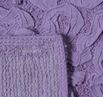 Set of 2 Purple Cotton Floral Tufted Bath Rugs