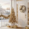 24 inch pre lit wreath front door with lights collapsible outdoor holiday decor champagne gold magnoliaxmas balls home decoration - 4 of 4