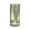 ED Pine Tree Luminary Set of 3 – 8.5" Frosted Glass Winter Forest Design Holiday Decor by Melrose - 3 of 4