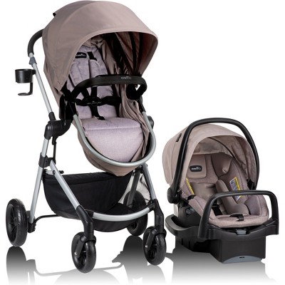 Evenflo Pivot Modular Travel System with Stroller & SafeMax Infant Car Seat - Sandstone