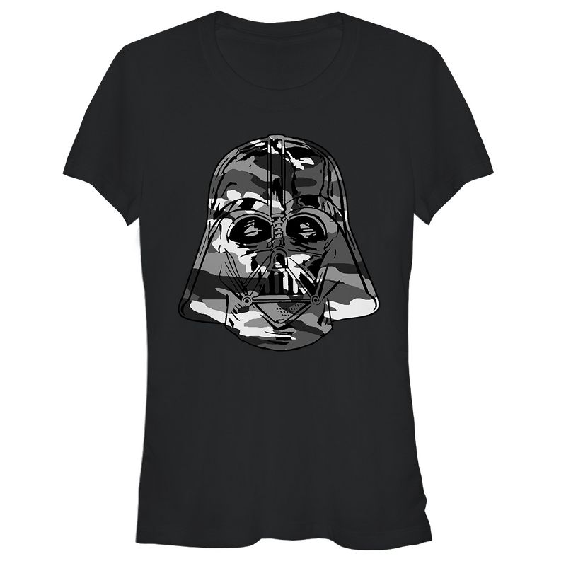 Juniors Womens Star Wars Darth Vader Camo T-Shirt, 1 of 4