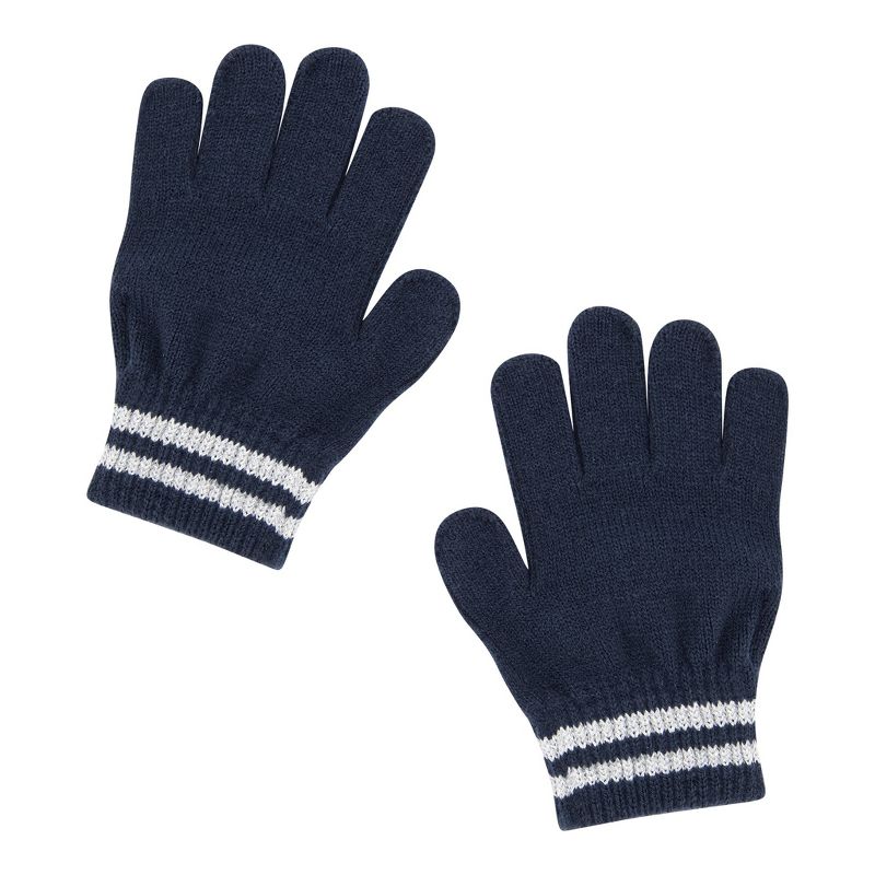 Andy & Evan Kids Girls Hat & Glove Set - Navy Star Blue, 5 of 6