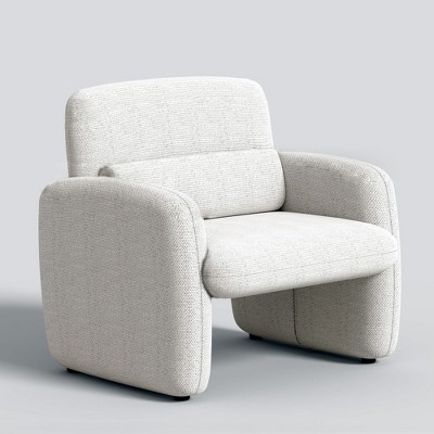 Modern Accent Chair, Wood Frame Sofa Chair, Comfortable Reading Armchair for Living Room, Bedroom, Apartment, Corner