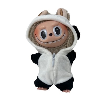 Adorable Panda Bear Costume for 17.5cm Labubu Dolls – Plush Doll Outfit