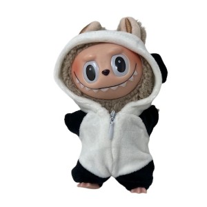 Adorable Panda Bear Costume for 17.5cm Labubu Dolls – Plush Doll Outfit - 1 of 4