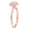 EVERLY JEWELRY | Rose Plated Sterling Silver 1 CT TGW Aquamarine Fashion Ring Pink Enamel Plated - 2 of 4