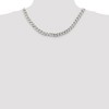 Black Bow Jewelry Men's 9mm, Sterling Silver Solid Flat Curb Chain Necklace - 2 of 4