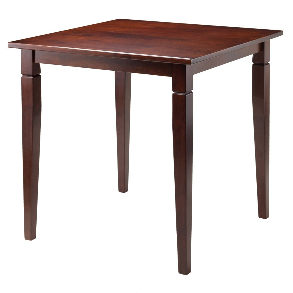 Photos - Dining Table Winsome Kingsgate  Routed with Tapered Leg Walnut: Hardwood Square Kitchen Table for 4, Modern Style