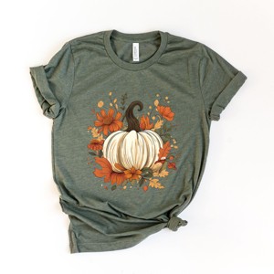 Simply Sage Market Fall Pumpkin Floral Short Sleeve Tee - 1 of 4