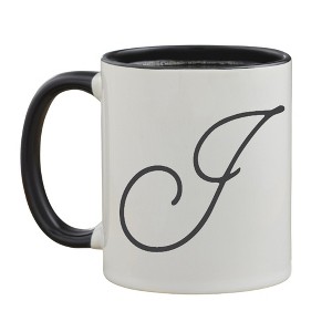 Personalization Mall Initial Accent Personalized Black 11 oz. Coffee Mug - 1 of 1