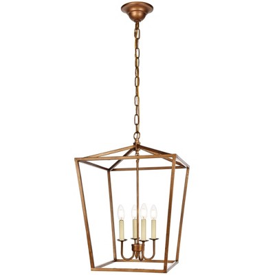 Vintage Silver 4-Light Pendant with Adjustable Chain