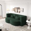 78" Convertible 2 Seater Sofa Bed Couch Twin Bed Sleeper Sofa With 2 Pillows Teddy Fabric Foam-Filled Floor Sofa Couch-Cuddlewood - 2 of 4