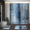 LunaLulinlk 4Pcs Art Shower Curtain Sets with Rugs and Hooks Blue and Grey Bathroom Shower Curtain Sets - 2 of 4