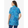 Woman Within Women's Plus Size Perfect Printed Short-Sleeve Polo Shirt - 3 of 4