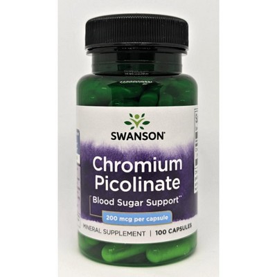Swanson Mineral Supplement Chromium Picolinate, 200 mg, Promotes Metabolism & Weight Management & Supports Health