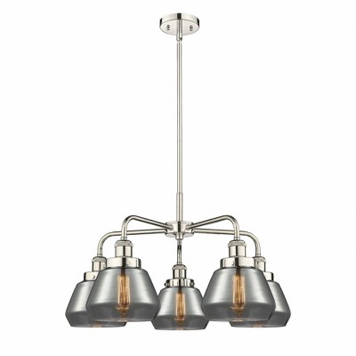 Fulton - 5 Light Stem Hung Chandelier In Art Deco Style-13.5 Inches Tall and 24.5 Inches Wide
