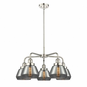 Fulton - 5 Light Stem Hung Chandelier In Art Deco Style-13.5 Inches Tall and 24.5 Inches Wide - 1 of 1