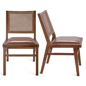 UPTIOT 2-person Indoor Wooden Chairs Brown - 1 of 4