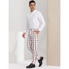 Lars Amadeus Men's Plaid Casual Slim Fit Flat Front Checked Printed Business Trousers - 4 of 4