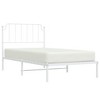vidaXL Metal Bed Frame with Headboard White 39.4 in.x74.8 in. Twin - 3 of 4