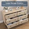 Resenkos 6 Drawer Double Dresser for Bedroom, Wooden Bedroom Furniture Chest of Drawers, Natural Brown - 4 of 4